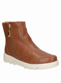 Botín de cuero café, diseño femenino y elegante, perfecto para cualquier ocasión informal.