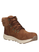 Botín de mujer brown en cuero gamuzado, perfecto para actividades cotidianas con estilo.