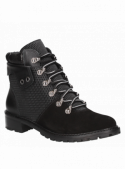 Botín de cuero negro, femenino y sofisticado, perfecto para un estilo informal.