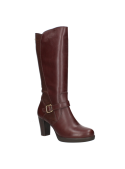 Bota marrón de cuero para mujer, estilo casual y elegante.