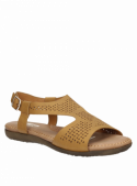 Sandalia de mujer camel, estilo casual, cómoda y versátil para verano.