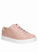 Zapatilla rosada de cuero premium, combinando comodidad y distinción en cada paso.