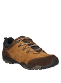 zapatilla café de cuero para hombre, estilo outdoor, resistente y cómoda.