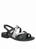 Sandalia negra de mujer, estilo casual, confort y frescura en sintético.
