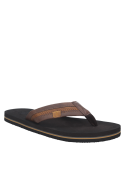 "Sandalia marrón de hombre con diseño hawaiano casual, tiras cruzadas en ""Y"" y detalle central, ideal para el verano. "