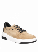 calzado taupe de cuero gamuzado para mujer, combinando comodidad y estilo
