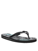 Sandalia negra casual de mujer, punta abierta, ideal para verano, hecha de PVC.