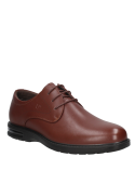 zapato derby marrón de cuero para hombre, estilo casual, diseño elegante