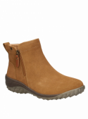 Botín camel de cuero gamuzado, estilo casual, combina moda y funcionalidad para aventuras diarias.