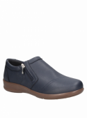Zapato de cuero azul para mujer, diseño robusto y duradero, ideal para caminar bastante sin perder estilo.