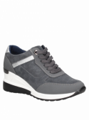 zapatilla azul de cuero para mujer, sofisticada y duradera, adecuada para salidas casuales y caminatas urbanas.