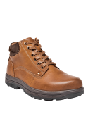 Zapatos de cuero café para hombre, con cordones y suela resistente. Ideales con jeans o chinos en salidas casuales.