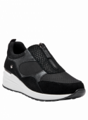 zapatilla negra urbana de mujer con taco cuña de 5.5 cm y diseño moderno de Bruno Rossi