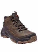 Botín marrón outdoor para hombre, ideal para trekking. Diseño robusto con ojales metálicos y cordones gruesos.