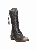 Calzado estilo militar taupe de cuero, ideal para un look casual urbano, con suela duradera y cierre práctico.