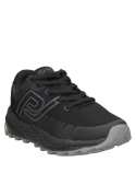 Zapatilla negra de mujer resistente para caminatas urbanas y actividades que requieren un calzado duradero.