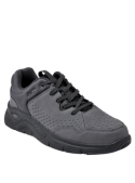 sneaker gris de material sintético y textil, ideal para uso diario