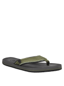 Sandalia de hombre verde con taco plano de 2 cm y punta abierta, estilo casual.