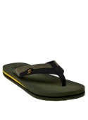 Sandalia verde casual de hombre con taco plano, ideal para verano al aire libre.
