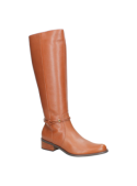 Calzado de cuero café para mujer, diseño atemporal y versátil, sin cierres visibles, adecuado para días fríos de invierno.