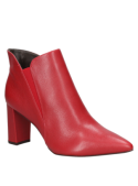 Botín casual de cuero rojo con acabados premium, eleva tu estilo femenino.
