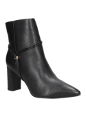Botín de cuero premium negro para mujer, combinación perfecta de elegancia y comodidad.