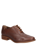 zapato oxford brogue marrón de cuero para mujer con diseño elegante y sofisticado