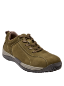 Zapato de hombre en cuero oliva, moderno y juvenil, perfecto para un look urbano.