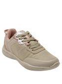 calzado deportivo casual beige para mujer, versátil para caminar, gimnasio o un día relajado en la oficina.