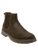 Botín marrón estilo Chelsea para hombre, de cuero 100%, con suela robusta y patrón de agarre, perfecto para la ciudad.