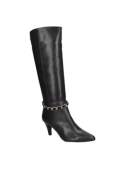 Bota alta negra para mujer, elegante y estilosa, ideal para destacar en cualquier ocasión.