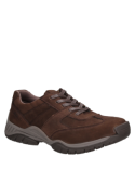 Zapato de cuero marrón para hombre, estilo casual, ideal para actividades que requieren confort prolongado y soporte.