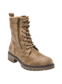 Botín camel de mujer, estilo combat boot, adecuado para salidas informales, brindando protección contra el frío.
