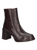 Botín de mujer en cuero marrón, combinación ideal de estilo casual y glamour con taco bloque.