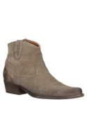 Botín gris de cuero para mujer, estilo vaquero con acento en comodidad y estilo.