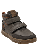 Calzado infantil gris con caña de 7.4 cm, mezcla sintética/textil, perfecto para actividades al aire libre.