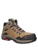 Zapato de seguridad beige de hombre, diseño moderno y estiloso.