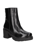 Botín negro de cuero para mujer, cómodo y chic, ideal para uso diario en la ciudad.