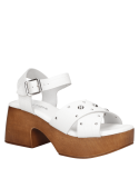 Sandalia Zappa blanca con punta abierta y diseño contemporáneo.