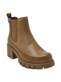 Botín Chelsea camel para mujer, auténtico y versátil.