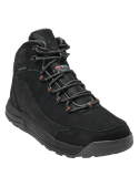 Botín negro de cuero para hombre, con diseño técnico y suela adecuada para caminatas en la naturaleza o paseos urbanos.
