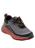 Zapatilla gris resistente de niño con excelente agarre, perfecta para explorar con seguridad.