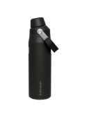 Botella de agua negra, diseño para niño, estilo outdoor, perfecta para hidratación rápida en excursiones.