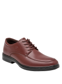Diseño estiloso y cómodo del zapato Derby café de cuero.