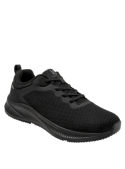 Zapatilla negra con forro de mesh, ideal para actividades diarias por su comodidad.