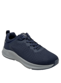 calzado azul textil para hombre con taco plano de 4 cm y punta redonda
