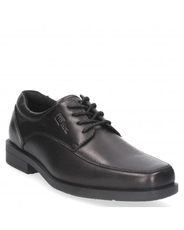 Elegante zapato de vestir negro de cuero para hombre, modelo T120.