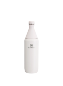 Botella de acero inoxidable rosada, género niño, recomendada para actividades outdoor y picnics.