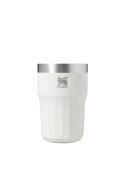 Vasos blancos de acero inoxidable, estilo outdoor, para niños, con tecnología de aislamiento al vacío.