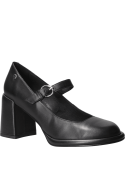 Zapato de cuero negro casual para mujer, estilo moderno con forro de microfibra suave.